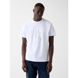 GUESS Tricou gri închis / negru / alb / alb murdar