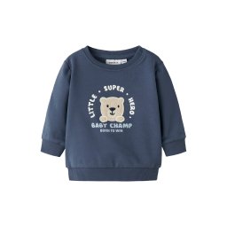 NAME IT Bluză de molton 'NBMDETROIT' indigo / galben deschis / alb