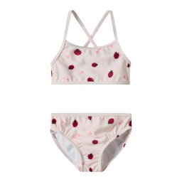 NAME IT Costum de baie două piese 'NMFZIZLA' roz / roșu / roșu deschis / negru