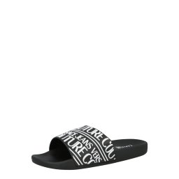 Versace Jeans Couture Saboți 'FONDO SLIDE DIS. SQ1' negru / alb