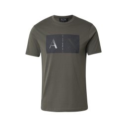 ARMANI EXCHANGE Tricou sepie / negru / argintiu