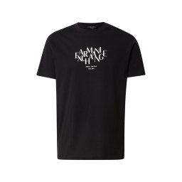 ARMANI EXCHANGE Tricou negru / alb