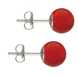 Cercei Argint, Tip Surub, cu Pietre Semipretioase Naturale de Carneol de 10 mm
