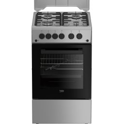 Aragaz Beko FSGT52110DXON, Gaz, 4 arzatoare, Grill, Rotisor, Aprindere electrica plita/cuptor, 50x60 cm, Inox