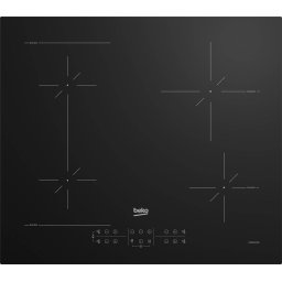 Plita incorporabila Beko HII64200SFMT, Inductie, 4 zone de gatit, Booster, Touch control, Stop & Go, OverHeat Safety System, Auto Shutdown, 60 cm, Negru