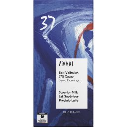 Ciocolata cu lapte integral si 37% cacao bio 80g
