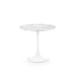 Masă de dining PACIS decor marmură albă/albă