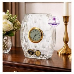 Ceas cristal Bohemia 11.5 cm (cadran auriu)