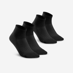 Set 2 perechi Șosete de drumeție Hike 100 Negru Adulți