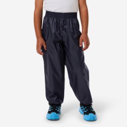 Suprapantalon Impermabil Drumeție la munte MH100 Albastru-Negru Copii 2-6 ani