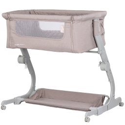 Patut co-sleeper Chipolino Eleganza cu laterala culisanta tiramisu