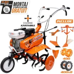 Motosapa Ruris DAC 7000acc3 + roti cauciuc 4.00-8 + rarita+plug + adaptor + dispozitiv scos cartofi + roti metalice 400 + cultivator