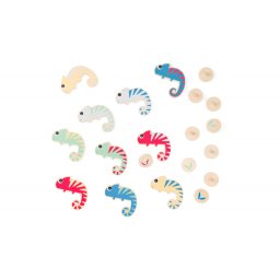 Vanatoarea de culori a cameleonului, joc de memorie pentru copii, bs toys