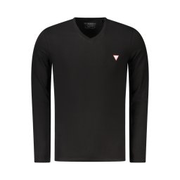 Tricou GUESS negru cu mânecă lungă pentru bărbați