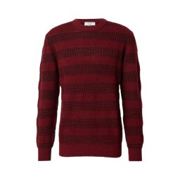 DAN FOX APPAREL Pulover 'Joost' roșu bordeaux / negru