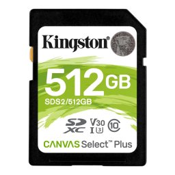 Card de memorie Kingston Canvas Select Plus SD 512 GB, Class 10 UHS-I