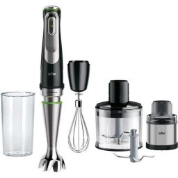 Mixer vertical Braun MQ9138XI, 1200 W, Pahar gradat 0.6 l, Tocator 0.5l, Tel, Rasnita, viteza variabila, Negru