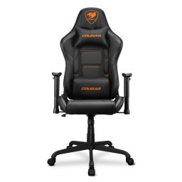Scaun gaming Cougar Armor Elite, Perna pentru cap si lombara, 160º inclinare, Negru-Portocaliu