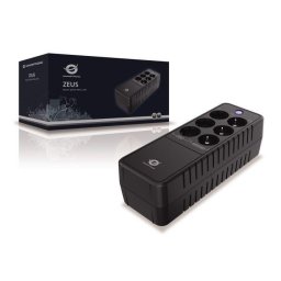 UPS de birou ZEUS05E 650VA 360W, baterie și protecție la supratensiune Schuko x 3, protecție la supratensiune Schuko x 3, intrare/ieșire RJ45