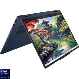Laptop Lenovo IdeaPad 5 2-in-1 14IAL10, 14" WUXGA (1920x1200), TOUCH, Intel® Core™ Ultra 7 255U, 16GB LPDDR5X, 512GB SSD, Intel Graphics, No OS, Albastru (INT Keyboard)