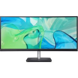 Monitor IPS LED Acer 34" CB343CURb, UWQHD (3440 x 1440), HDMI, DisplayPort, Ecran curbat, Boxe, Negru