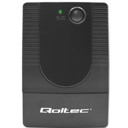 UPS Qoltec 53773, Line-Interactive, Monolit, 850VA, 480W, Unda Sinusoidala Modificata, Baterie Integrata, 12V, Negru