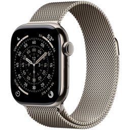 Ceas inteligent Apple Watch Series 11, GPS + Cellular, 42mm, Carcasa din titan natural, Curea Bucla milaneza, Argintiu
