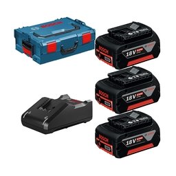 Bosch - 0615990L3T - Set 3 acumulatori si incarcator, Li-Ion, 18 V, 5 Ah, valiza speciala