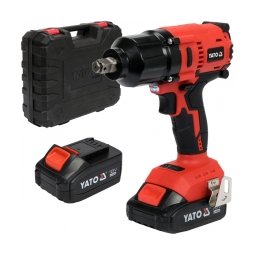 Yato - YT-82807 - Masina de insurubat cu impact cu 2 acumulatori, Li-Ion, 18 V, 3 Ah, patrat 1/2 inch, 700 Nm, -, valiza plastic, accesorii