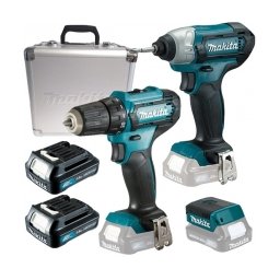 Pachet Makita - CLX224X + DEBML103 KIT - Masina de gaurit si insurubat, 30 Nm + Masina de insurubat cu impact, 110 Nm, M5-M12, 2 acumulatori, Li-Ion, 12 V, 1.5 Ah, valiza speciala + Lampa
