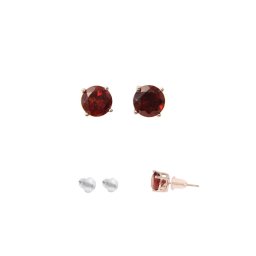 Cercei Granat rotund fatetat 3x3x16 mm cu argint 925 cadou cu semnificatie 1 pereche