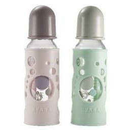 Biberon sticla 250 ml protectie silicon BEABA