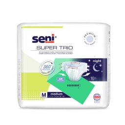 Scutece adulti Super Seni Trio Medium, 8 picaturi, 10 buc
