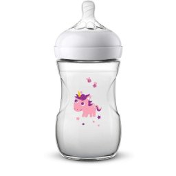 Biberon Philips AVENT Natural roz PP 260 ml +1 luna