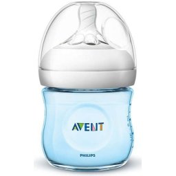 Biberon Philips Avent Natural PP 125ml 1 orificiu +0 luni, blue
