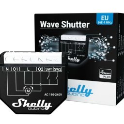shelly quibino wave shutter - comutator pentru controlul jaluzelelor, obloanelor si a usilor automate, z-wave, 2 canale, 10a