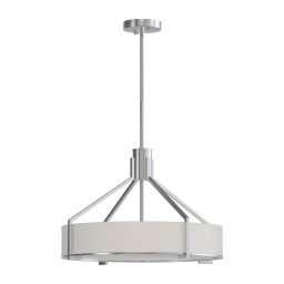 Open Design OR85624 - Lustru pe tijă DORETTO, 4 x E27, 15 W, 230 V, Ø 50 cm, crom mat/alb