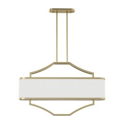 Open Design OR84856 - Lustră cu tijă GERDO OVALE 6xE14/12W/230V alamă/alb