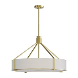 Open Design OR85662 - Lustru pe tijă DORETTO, 6xE27/15W/230V, Ø70 cm, auriu/alb