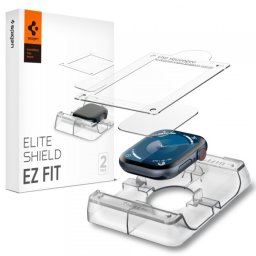 Folie Protectie Spigen Elite Shield EZ FIT pentru Apple Watch Series 10 46mm, Set 2 bucati, Plastic AFL08579