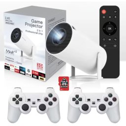 Mini Videoproiector portabil smart 2 in 1 de 4K Ultra HD Doua manete wireless