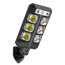 Lampa solara LED 3 moduri iluminare Senzor miscare Telecomanda Negru SH 804B