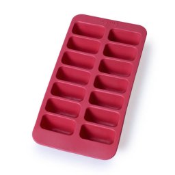 Forma cuburi de gheata cu capac Lekue 1009043, 23 x 11,8 x 3,2 cm, 14 cuburi dreptunghiulare, -40 +60°C, Rosu
