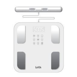 Cantar Cântar corporal smart profesional 180 kg, 30 parametri, Analiză corporală completă, Bluetooth + aplicație, 8 electrozi (cu mâner), 8 utilizatori, Display LCD, Sticlă securizată 6mm