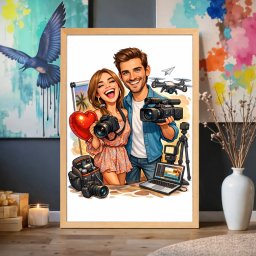 Poster Personalizat în Ramă – Cuplu Creativ Foto & Video CHP3 (Dimensiune Poster: 60x90cm)