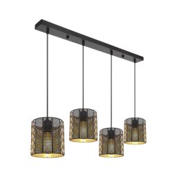 Lustră pe cablu Globo 15450-4H ABINY 4xE27/60W/230V auriu/negru