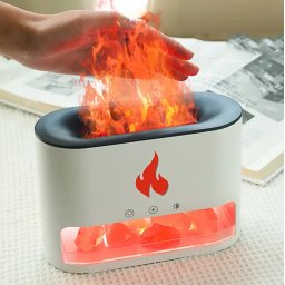Cadou Craciun Umidificator ultrasunete, difuzor aromaterapie cu sare de Himalaya Flame
