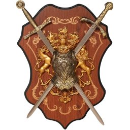Blazon Decorativ Medieval cu Doua Sabii si Scut
