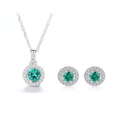 Set Colier si Cercei Russian Sapphire Argint 925 by Borealy