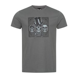 Tapout Tricou ' Skull' gri / negru / alb